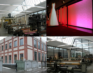 Referenz-Collage: Mehrere Bilder des Textilmuseums